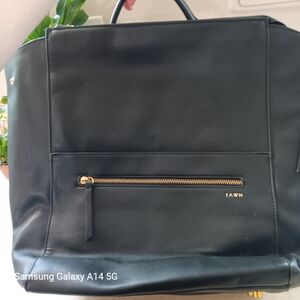 Fawn Design Beige Square Diaper Bag Black Large Size.